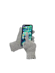 FabSeasons Women Grey Solid Gloves