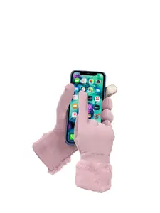 FabSeasons Women Purple Solid Winter Gloves