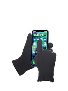 FabSeasons Women Black Solid Gloves