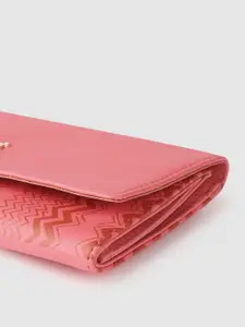 Baggit Women Coal Pink Solid Three Fold Wallet