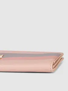 Baggit Women Beige Striped Two Fold Wallet