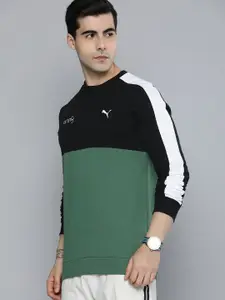 one8 x PUMA Men Colourblocked Slim Fit Sweatshirt with Brand Logo Detail