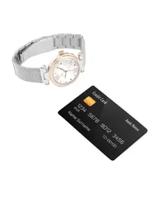 GC Women White Dial & Silver Toned Stainless Steel Bracelet Straps Analogue Watch Y31003L1