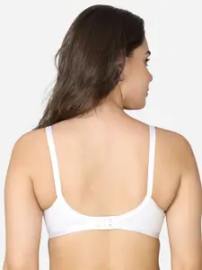 VStar White Seamed shaper Cotton Bra