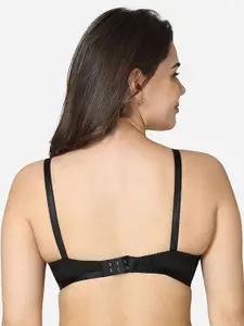 VStar Black high coverage on centre front Cotton Bra