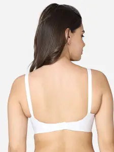 VStar White Seamed Non-padded Cotton  Bra