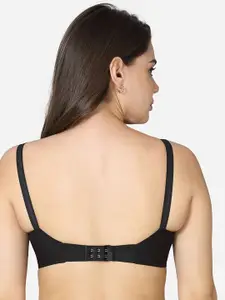 VStar Black seamed Non-Padded Cotton Bra