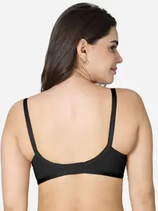 VStar Black Solid Non Padded & Non Wired Bra