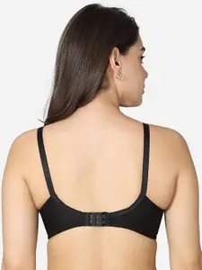VStar Black Non Padded & Non Wired Solid Bra