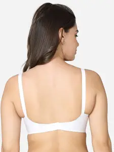 VStar White Non Padded Non-Wired Everyday Bra-QUEENUBACK-C