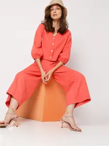 Vero Moda Women Pink Solid Crop Casual Shirt