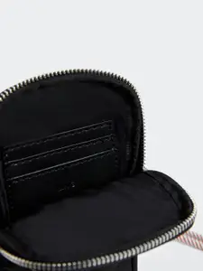 MANGO Women Black Solid Sustainable Phone Case with String