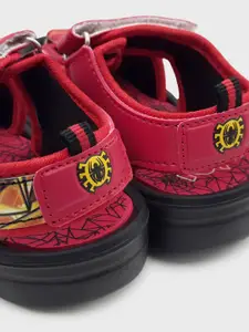 Kids Ville Boys Maroon & Yellow Spider-Man No Way Home Printed Comfort Sandals