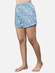 BStories Women Blue & White Printed Night suit