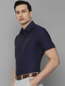 Louis Philippe Men Navy Blue Cotton Formal Shirt
