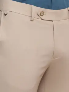 Blackberrys Men Beige Slim Fit Low-Rise Trousers