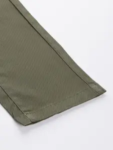 Arrow Sport Men Olive Green Printed Slim Fit Trousers