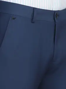 Blackberrys Men Blue Slim Fit Low-Rise Formal Trouser