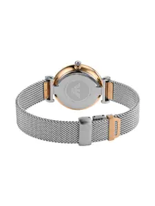 Emporio Armani Women Gianni T-Bar Braided Straps Analogue Watch AR2068-Silver