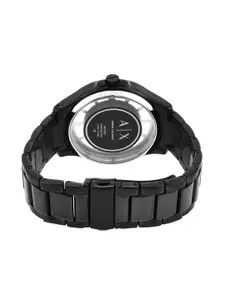 Armani Exchange Men Black & Gold-Toned Analogue Watch AX2192