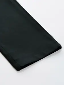 Van Heusen Men Green Checked Slim Fit Trousers