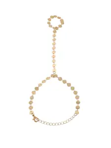 Yellow Chimes Women Gold-Plated Ring Bracelet