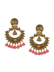 Priyaasi Contemporary Pink & Gold-Plated Chandbalis Earring