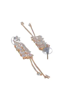 Priyaasi Women Rose Gold-Plated Contemporary Drop Earrings
