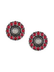 Priyaasi Women Silver-Plated Circular Studs Earrings
