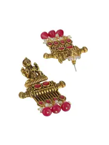 Priyaasi Red Gold-Plated Classic Drop Earrings
