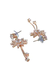 Priyaasi Women Rose Gold-Plated Contemporary Drop Earrings
