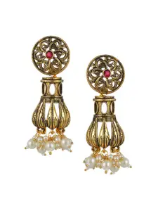 Priyaasi Gold-Plated Contemporary Drop Earrings