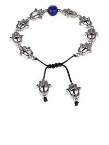 Silvermerc Designs Women Brass Oxidised Silver-Plated Charm Bracelet