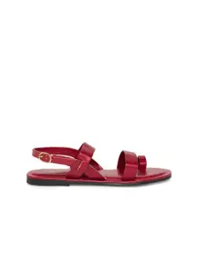 Pantaloons Junior Girls Maroon Open Toe Flats