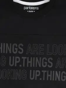 Pantaloons Junior Boys Black Printed Sweatshirt