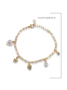 ToniQ Women Gold-Plated Alloy Charm Bracelet