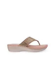 Mochi Women Embellished T-Strap Flats