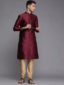 Manyavar Men Maroon Kurta with Churidar