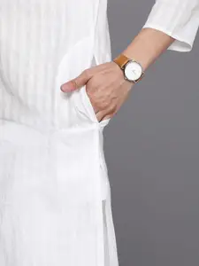 Manyavar Men White Solid Kurta with Pyjamas
