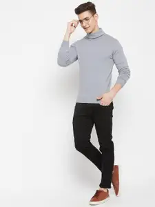 Duke Men Blue Solid Pullover