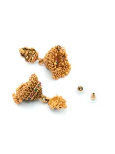 Yellow Chimes Gold Plated & Green Traditional Temple Jewellery Necklace Set