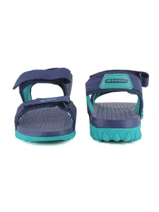 Sparx Women Navy Blue & Green Solid Floater Sandals