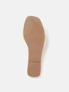 Van Heusen Woman Yellow Solid Open Toe Flats