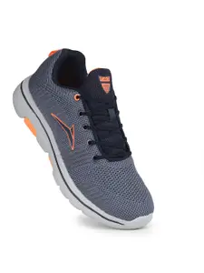 JQR Men LINE Blue Lace Up Mid-Top Mesh Running Sports Shoes