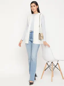 Madame Women Off White Wool Cardigan Sweater