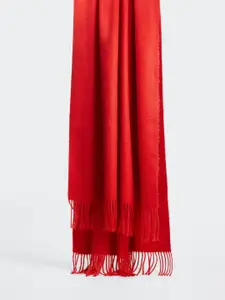MANGO Women Scarf With Fringed Border