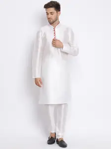 hangup trend Men Black Solid Kurta Pyjama Sherwani Set