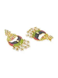 OOMPH Gold-Toned Crescent Shaped Chandbalis Earrings