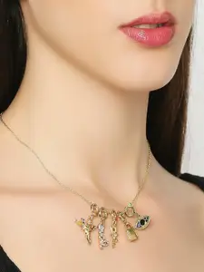 OOMPH Set Of 5 Gold-Toned Angel Charm Pendant