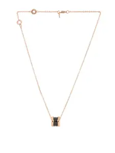 LAIDA Women Rose Gold-Plated AD Studded Pendant with chain